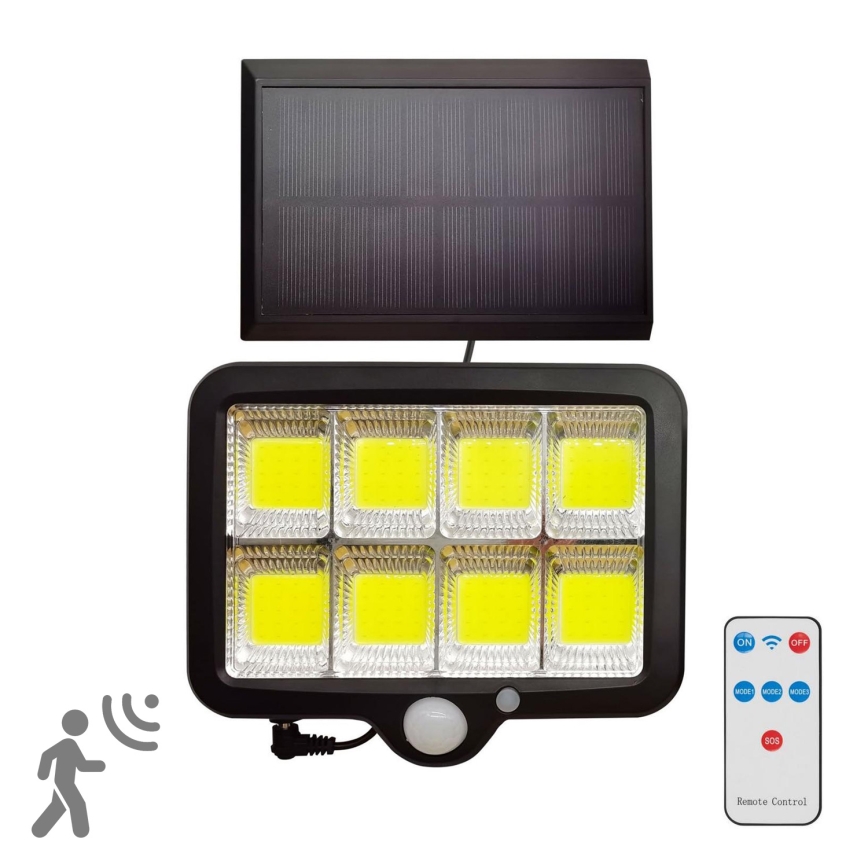 LED Saules enerģijas prožektors ar sensoru INTEGRA LED/3W/3,7V 1200 mAh IP44 + tālvadības pults