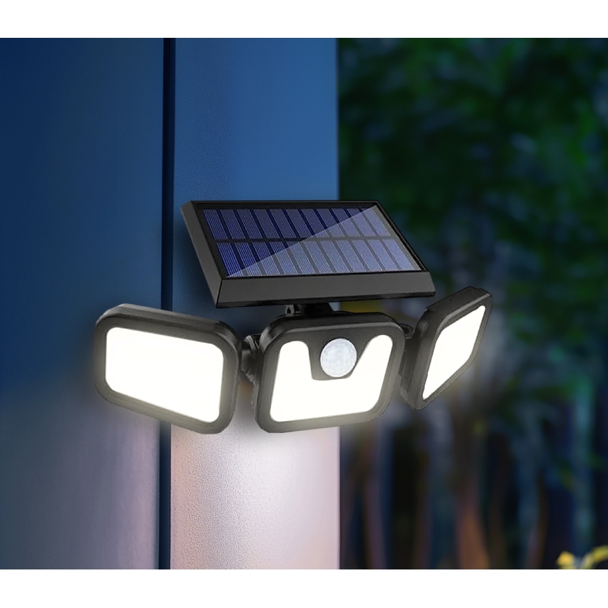 LED Saules enerģijas prožektors ar sensoru LED/1,5W/3,7V 6000K IP44 2400 mAh