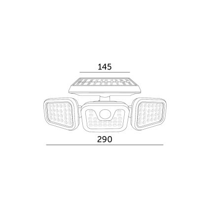 LED Saules enerģijas prožektors ar sensoru LED/1,5W/3,7V 6000K IP44 2400 mAh