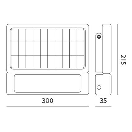 LED Saules enerģijas prožektors ar sensoru LED/10W/3,7V 4000K IP65 7200 mAh