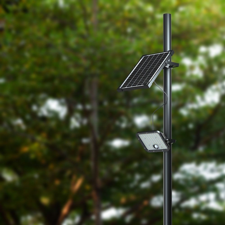 LED Saules enerģijas prožektors ar sensoru LED/30W/6,4V 6400K 6000 mAh + tālvadības pults