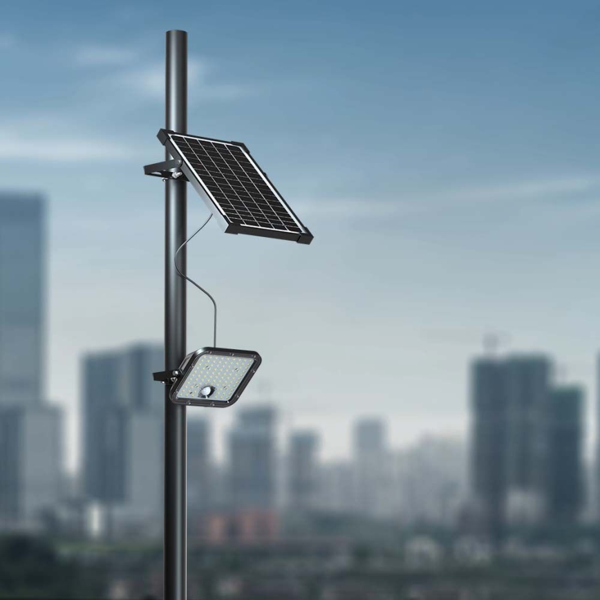LED Saules enerģijas prožektors ar sensoru LED/30W/6,4V 6400K 6000 mAh + tālvadības pults