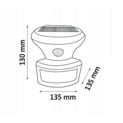 LED Saules enerģijas prožektors ar sensoru LED/5W/3,7V 2000 mAh IP44