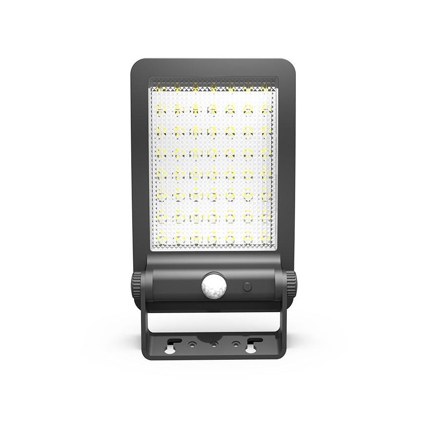 LED Saules enerģijas prožektors ar sensoru LED/5W/3,7V 4000K 1500 mAh IP54 melna