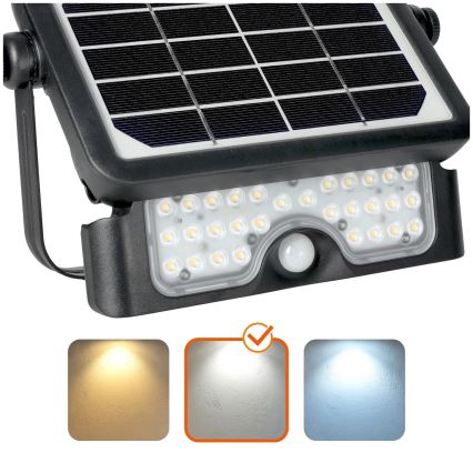 LED Saules enerģijas prožektors ar sensoru LED/5W/3,7V 4000K IP65 3000 mAh