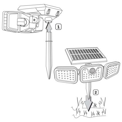 LED Saules enerģijas prožektors ar sensoru TRIO LED/0,6W/3,7V 1200 mAh IP44