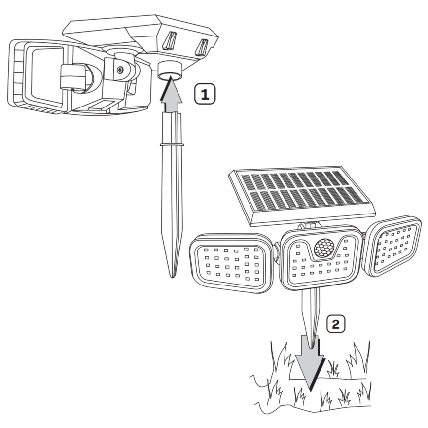 LED Saules enerģijas prožektors ar sensoru TRIO LED/0,6W/3,7V 1200 mAh IP44