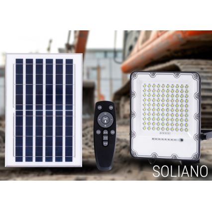 LED Āra aptumšojama saules enerģijas Prožektors LED/100W/3,2V 4500K IP65 melna + tālvadības pults