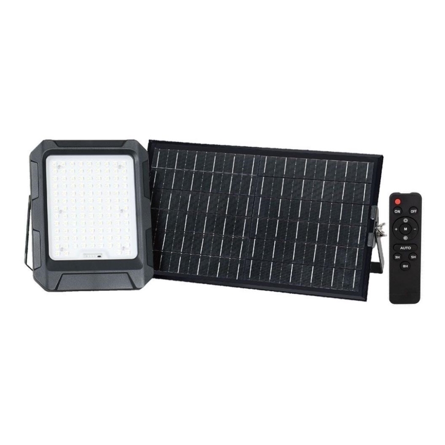 LED Saules enerģijas Prožektors LED/15W/3,7V IP65 4000K 12000 mAh melna + tālvadības pults