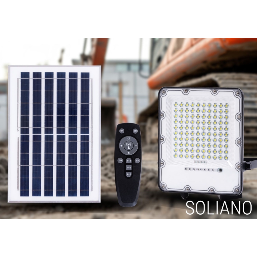 LED Āra aptumšojama saules enerģijas Prožektors LED/50W/3,2V 4500K IP65 melna + tālvadības pults