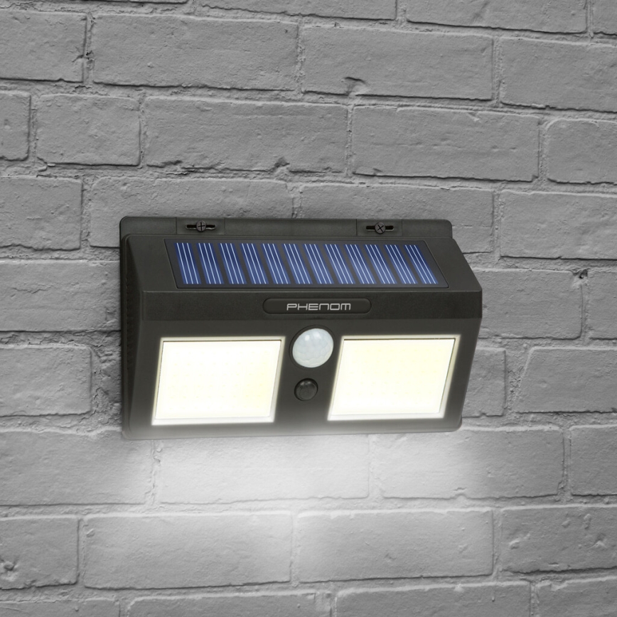 LED Saules enerģijas sienas gaismeklis ar sensoru 2xLED/2,5W/5,5V IP65