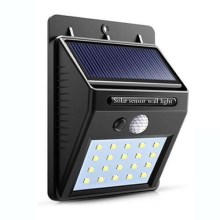 LED Saules enerģijas sienas gaismeklis ar sensoru LED/4W/3,7V IP44