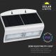 LED Saules enerģijas sienas gaismeklis ar sensoru LED/7W/3,7V 4000K IP65 balts