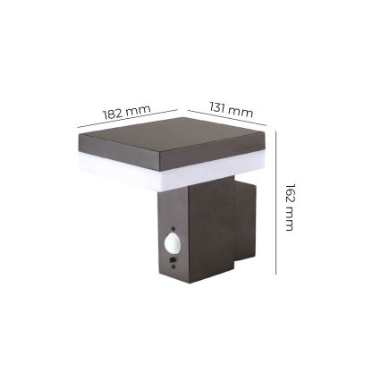 LED Saules enerģijas sienas gaismeklis ar sensoru SOLARIS2 LED/5,5W/3,7V 4000K IP44