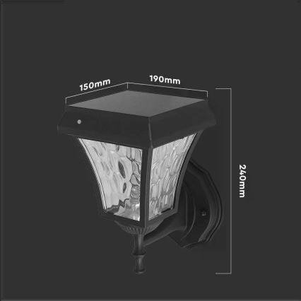 LED Saules enerģijas sienas lampa 3in1 LED/2W/5,5V 3000K/6000K IP65