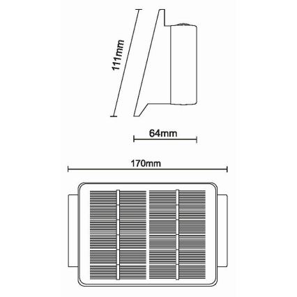LED Saules enerģijas sienas lampa 4xLED/1,5W/3,7V IP54 melna