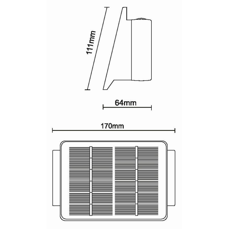 LED Saules enerģijas sienas lampa 4xLED/1,5W/3,7V IP54 melna
