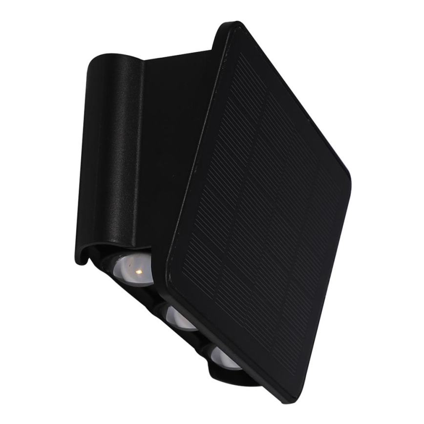LED Saules enerģijas sienas lampa ALF LED/4W/1200 mAh 6000K IP54 melna