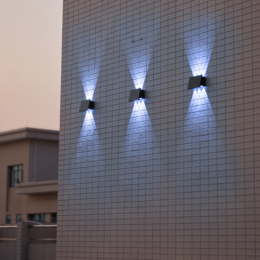 LED Saules enerģijas sienas lampa ALF LED/4W/1200 mAh 6000K IP54 melna