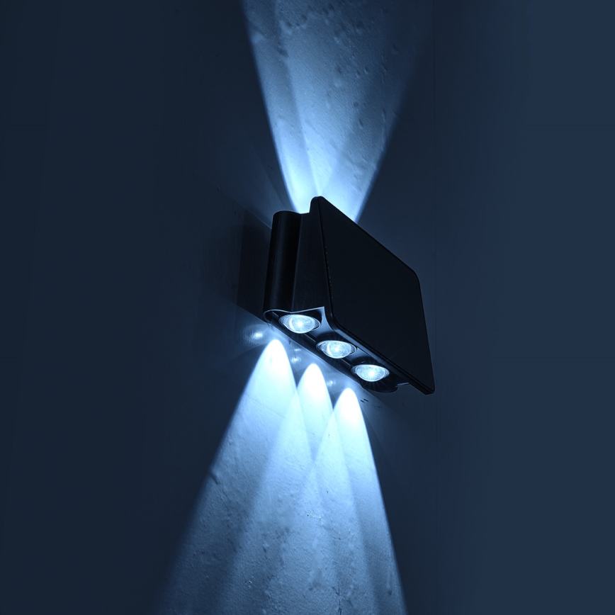 LED Saules enerģijas sienas lampa ALF LED/4W/1200 mAh 6000K IP54 melna