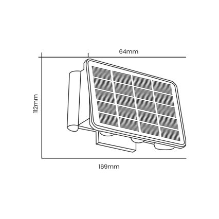 LED Saules enerģijas sienas lampa ALF LED/4W/1200 mAh 6000K IP54 melna