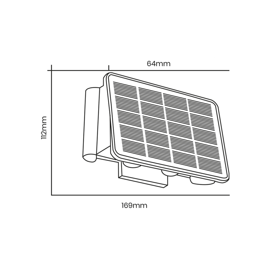 LED Saules enerģijas sienas lampa ALF LED/4W/1200 mAh 6000K IP54 melna