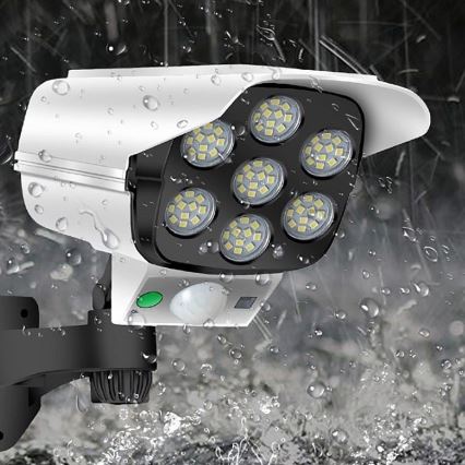 LED Saules enerģijas butaforas drošības kamera ar sensoru KAMERA LED/1W/3,7V 1200 mAh IP44 + tālvadības pults
