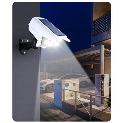 LED Saules enerģijas butaforas drošības kamera ar sensoru KAMERA LED/1W/3,7V 1200 mAh IP44 + tālvadības pults