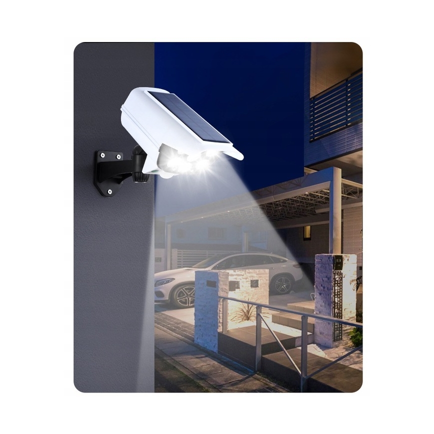 LED Saules enerģijas butaforas drošības kamera ar sensoru KAMERA LED/1W/3,7V 1200 mAh IP44 + tālvadības pults