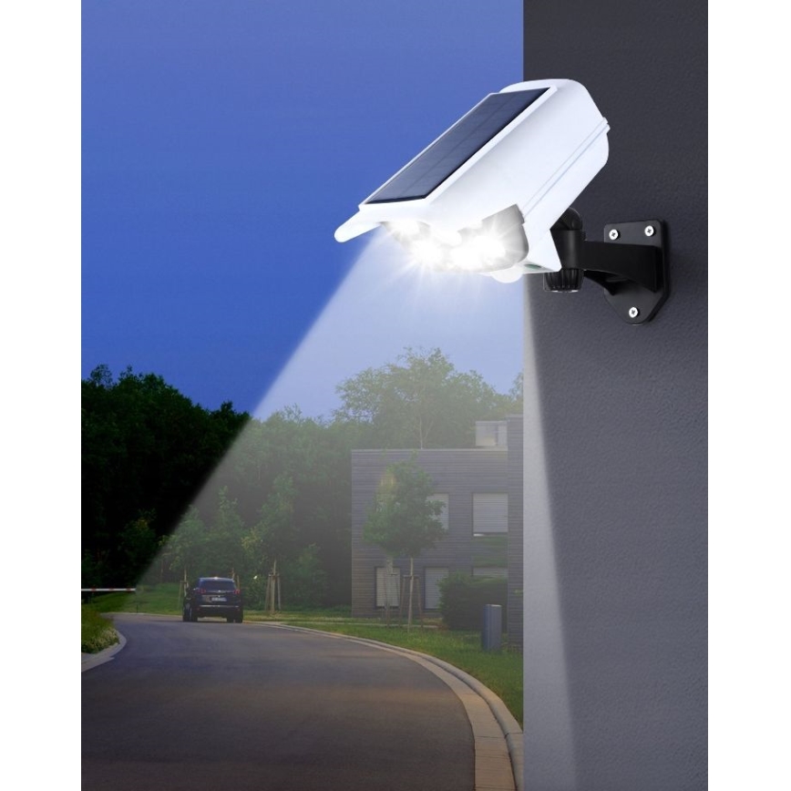 LED Saules enerģijas butaforas drošības kamera ar sensoru KAMERA LED/1W/3,7V 1200 mAh IP44 + tālvadības pults