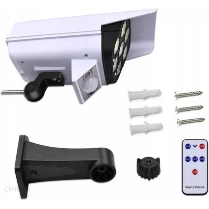 LED Saules enerģijas butaforas drošības kamera ar sensoru KAMERA LED/1W/3,7V 1200 mAh IP44 + tālvadības pults