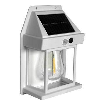 LED Saules enerģijas sienas lampa ar sensoru LANTER LED/1W/3,7V IP44 balta