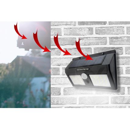 LED Saules enerģijas sienas lampa ar sensoru LED/1,2W/3,7V 2400 mAh IP54