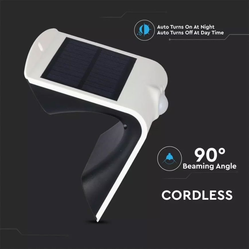 LED Saules enerģijas sienas lampa ar sensoru LED/1.5W/3,7V IP65 1200 mAh