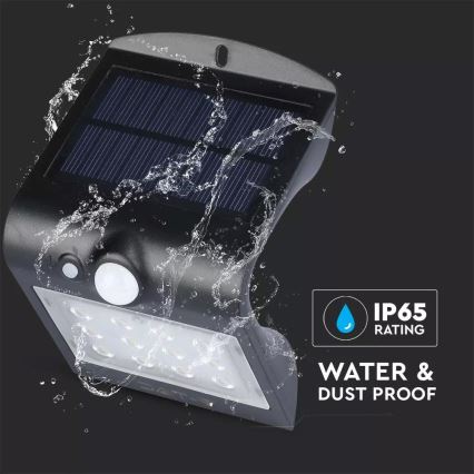 LED Saules enerģijas sienas lampa ar sensoru LED/1.5W/3,7V IP65 1200 mAh