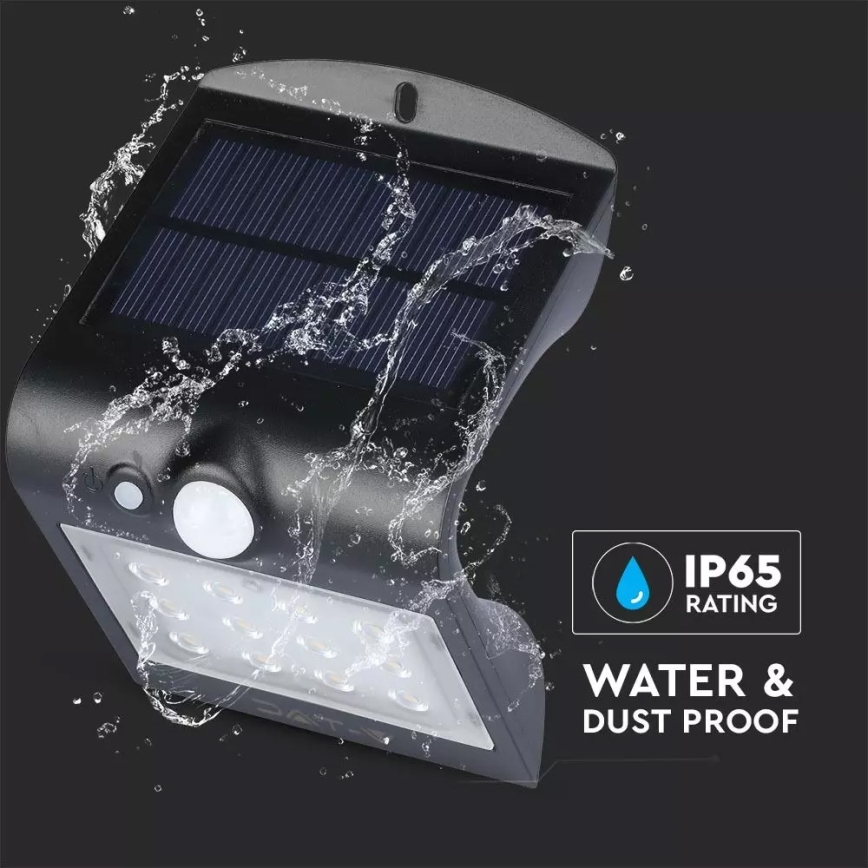 LED Saules enerģijas sienas lampa ar sensoru LED/1.5W/3,7V IP65 1200 mAh