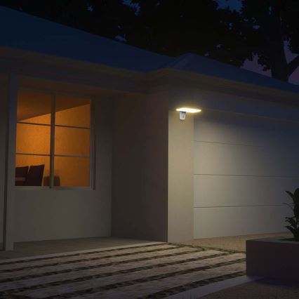 LED Saules enerģijas sienas lampa ar sensoru LED/15W/3,2V 4000K/6000K IP65 6000 mAh balta