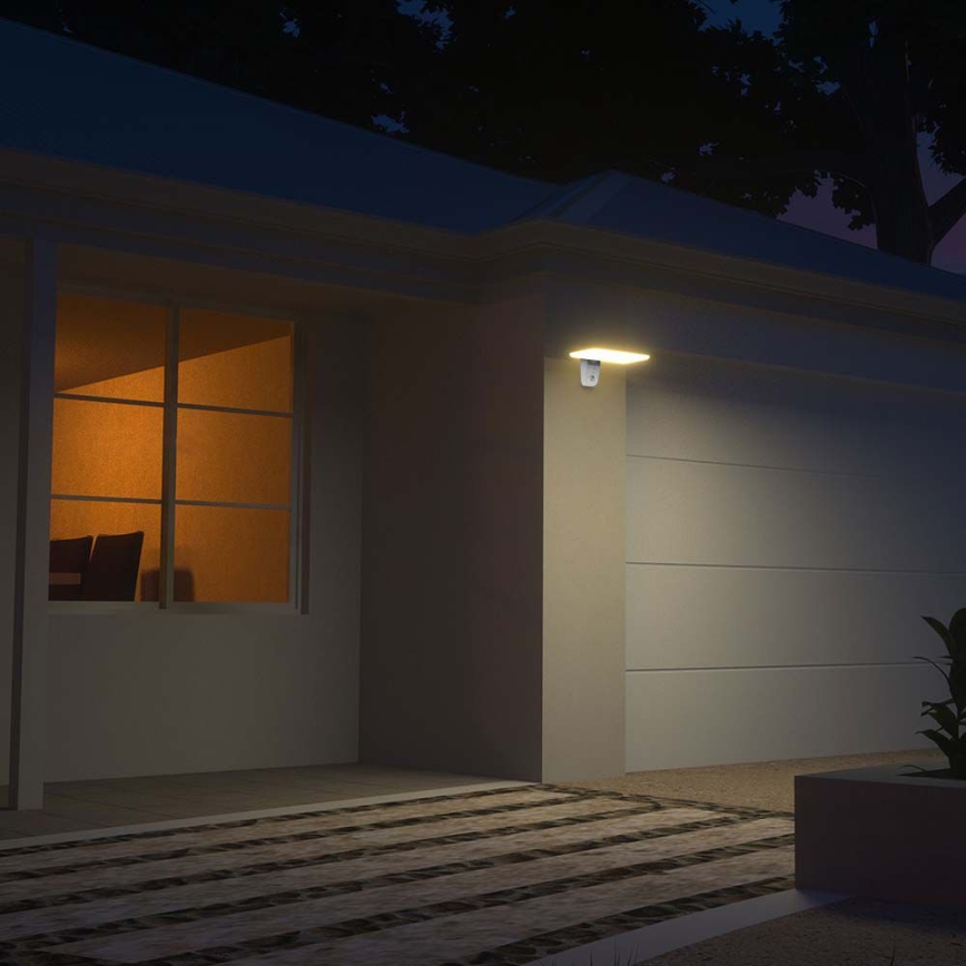 LED Saules enerģijas sienas lampa ar sensoru LED/15W/3,2V 4000K/6000K IP65 6000 mAh balta