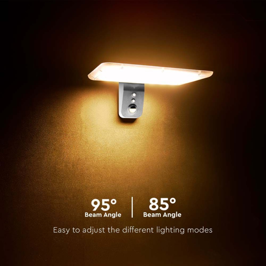 LED Saules enerģijas sienas lampa ar sensoru LED/15W/3,2V 4000K/6000K IP65 6000 mAh balta
