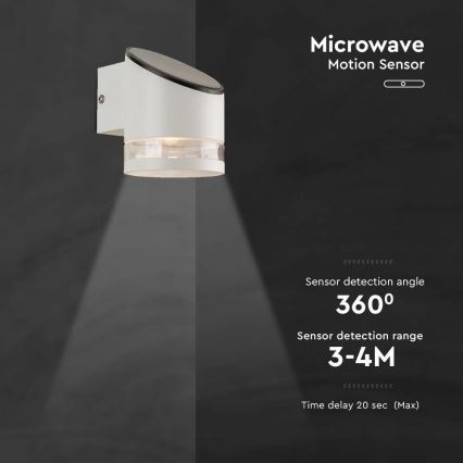 LED Saules enerģijas sienas lampa ar sensoru LED/1W/3,7V IP54 3000K 1200 mAh balta
