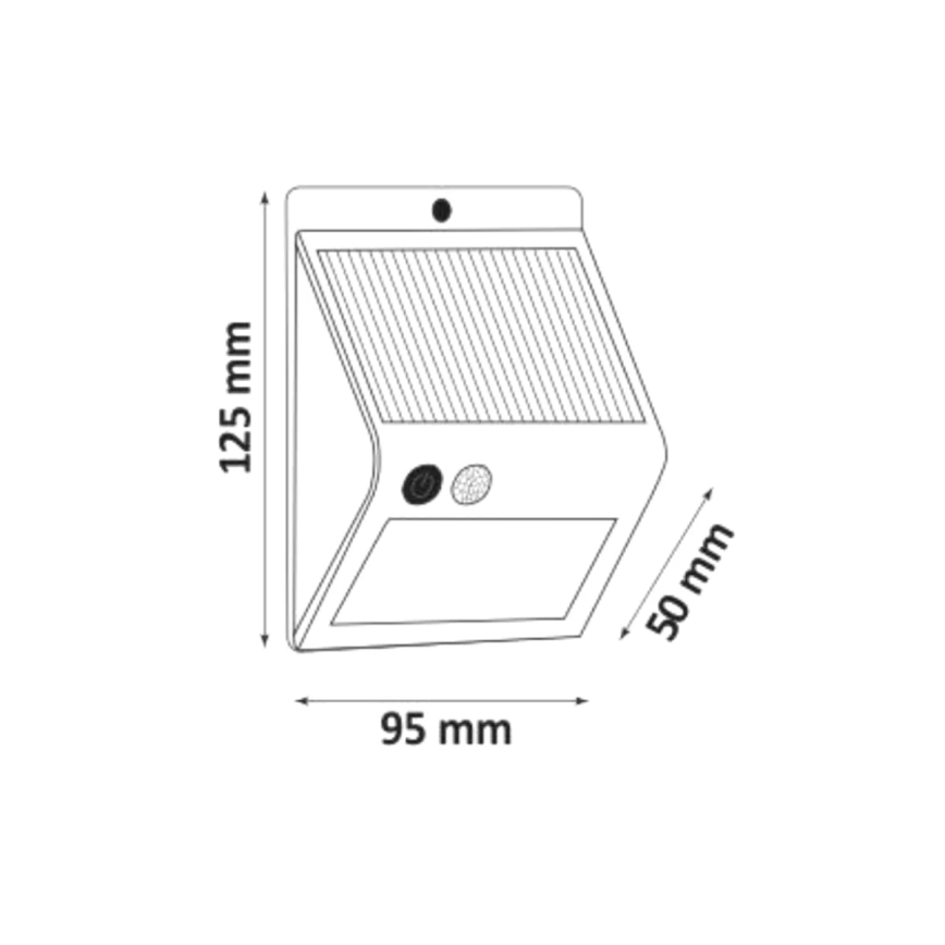 LED Saules enerģijas sienas lampa ar sensoru LED/2,2W/3,7V 2200 mAh IP44