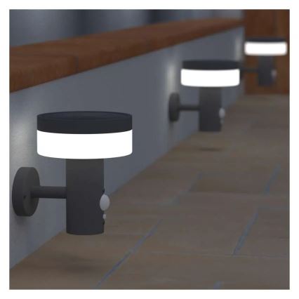 LED Saules enerģijas sienas lampa ar sensoru LED/2W/3,7V 1200 mAh IP44
