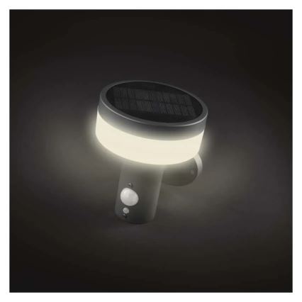 LED Saules enerģijas sienas lampa ar sensoru LED/2W/3,7V 1200 mAh IP44