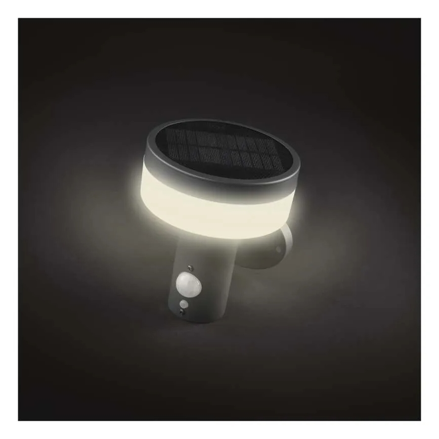 LED Saules enerģijas sienas lampa ar sensoru LED/2W/3,7V 1200 mAh IP44