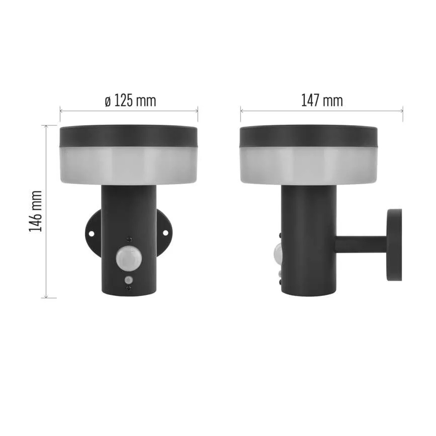 LED Saules enerģijas sienas lampa ar sensoru LED/2W/3,7V 1200 mAh IP44