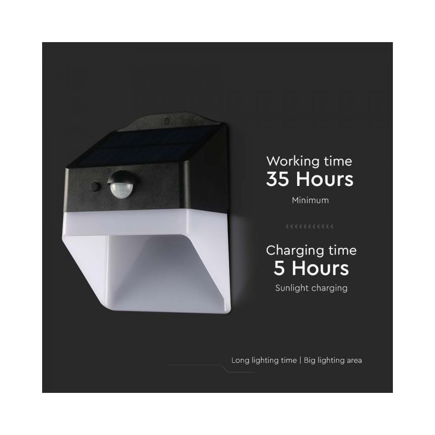 LED Saules enerģijas sienas lampa ar sensoru LED/2W/3,7V 4000K IP65