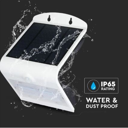 LED Saules enerģijas sienas lampa ar sensoru LED/3W/3,7V 3000/4000K IP65 2000 mAh balta