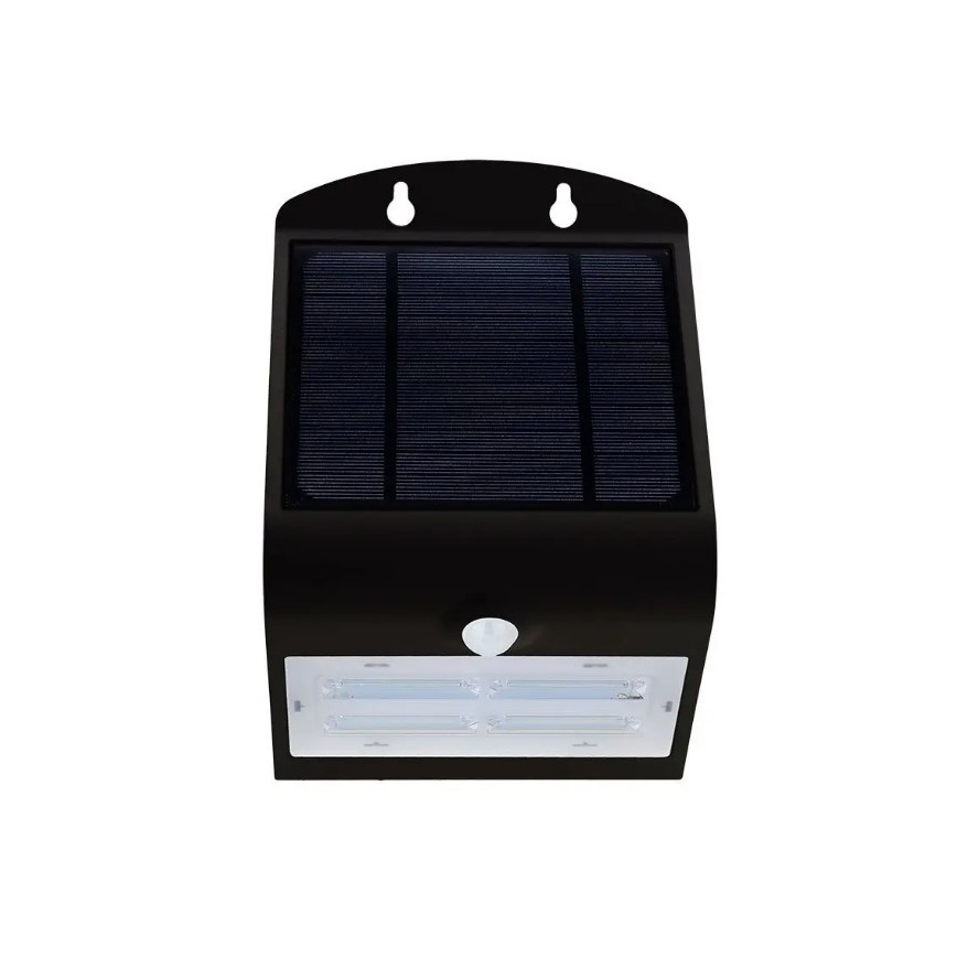 LED Saules enerģijas sienas lampa ar sensoru LED/3W/3,7V 3000/4000K IP65 melna