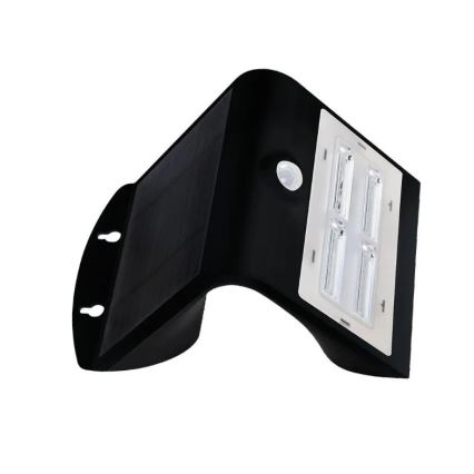 LED Saules enerģijas sienas lampa ar sensoru LED/3W/3,7V 3000/4000K IP65 melna