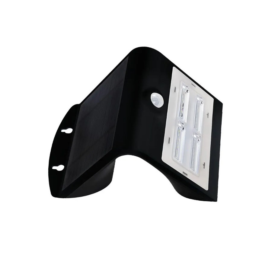 LED Saules enerģijas sienas lampa ar sensoru LED/3W/3,7V 3000/4000K IP65 melna